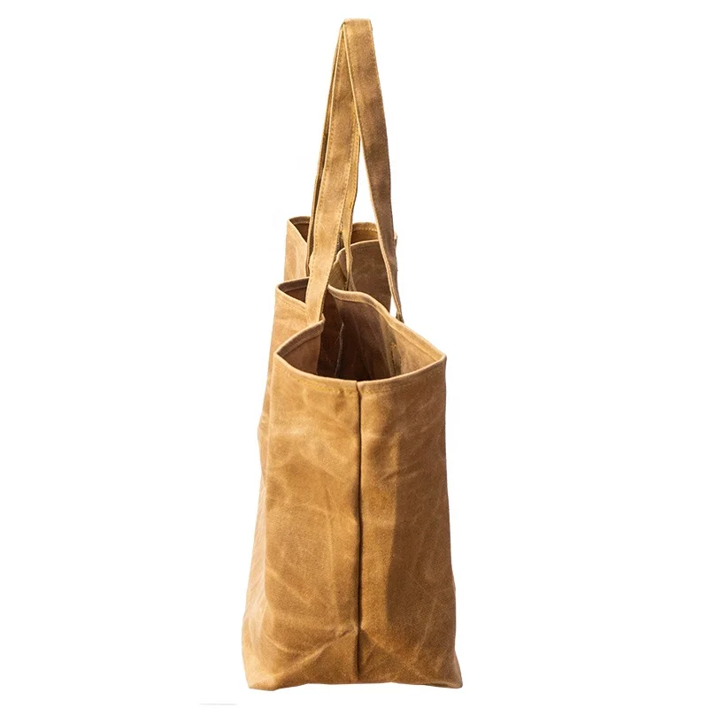Wholesale large capacity waterproof waxed canvas shopping tote bag