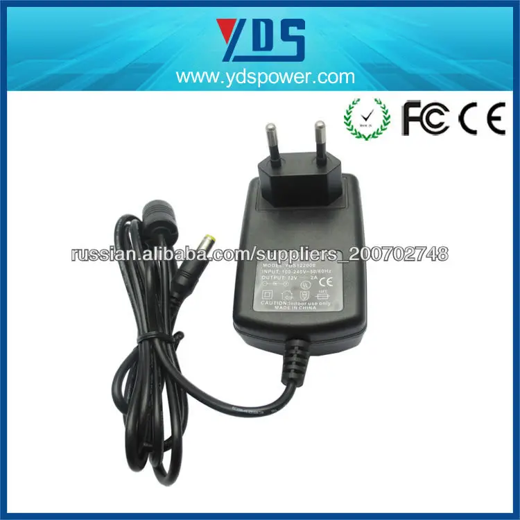 wall plug adapter EU12V 2A 24W with dc tip 5.5*2.5,5.5*2.1*,4.8*1.7 for led light
