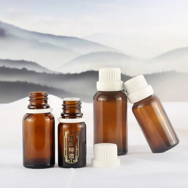 European inventory 10ml 15ml 20ml 30ml 50ml 100ml round amber glass bottle for essential oil