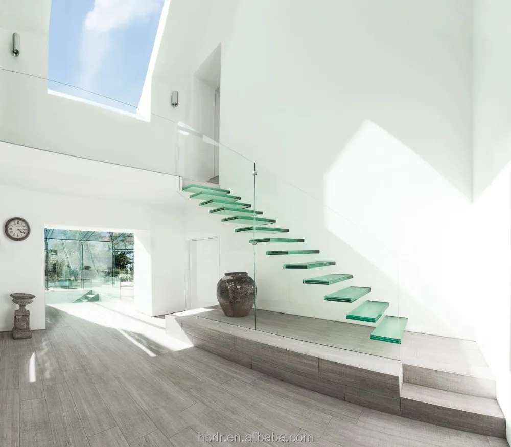 interesting architectural feature Laminated glass for Glass staircase / floating stairs