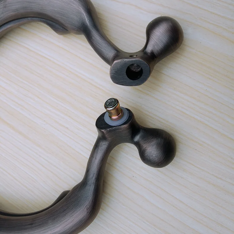 RB-127 copper door handle for door made by carving