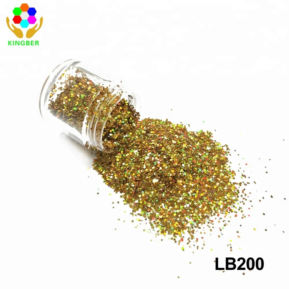 2021 new chunky polyester holographic Solvent resistant glitter powder for nail arts and cosmetic decoration
