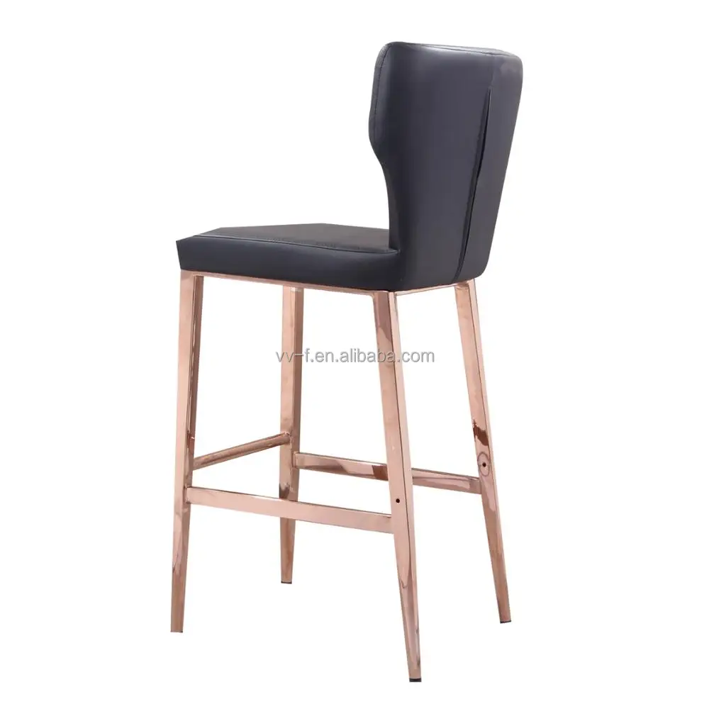 
high back leather seat bar chair gold 