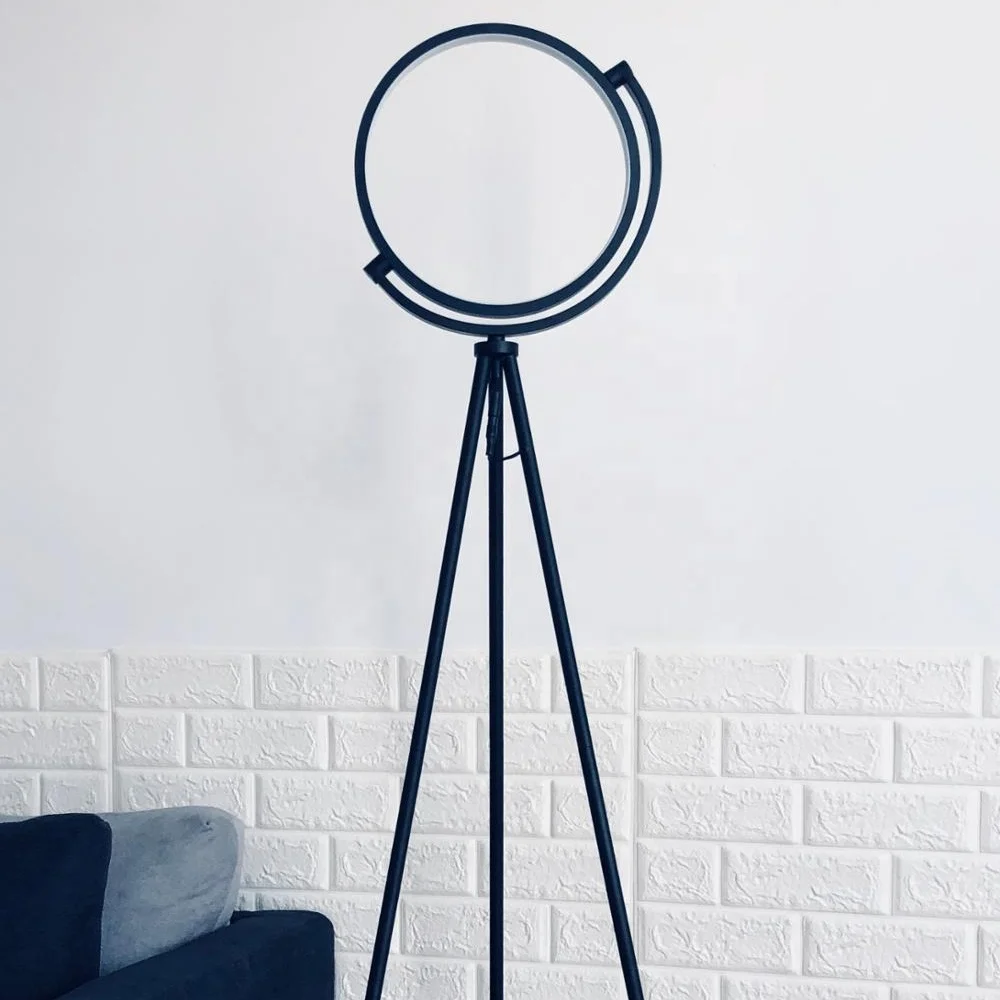 Modern metal shade tripod dimmable led floor standing lamp lighting for home living room hotel bedroom