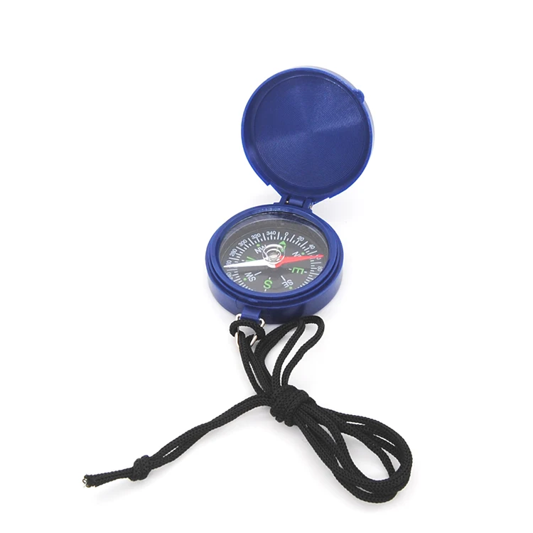 colorful plastic mini promotion gift pocket compass with string kids compass