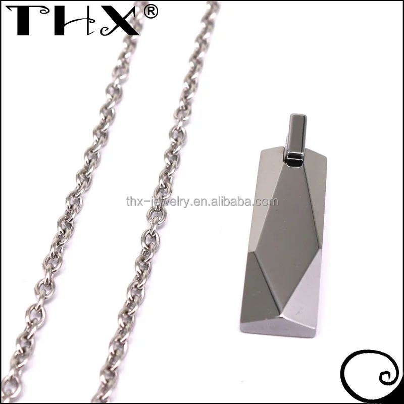 Unique Facets Tungsten Pendant With Stainless Steel Necklace Men Women