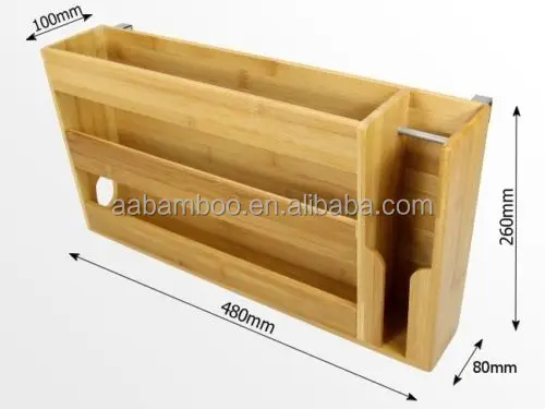 Nightstand Bed Hanging Laptop Bamboo Bedside Shelf