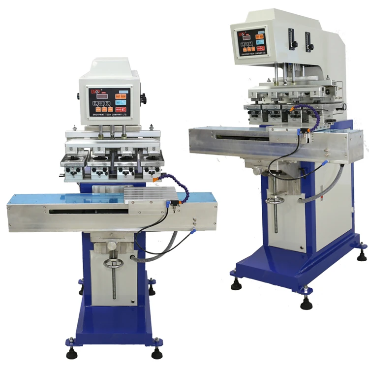 150-90C4 Good quality 4 colors Fast printing pad printer machine with conveyor for mouse/keyboard/toy/pen/light bulb