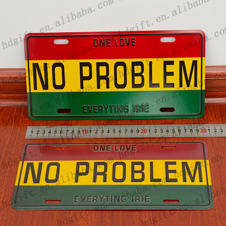 Aluminium Home Decor Car License Plate Printed Blank Number Plate Emboss Border Metal Tin Sign Wall Plaque