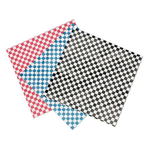 
Deli Convenient Wrap- Colored Checkered Wax Sheets 12X12