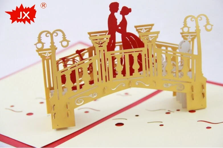 3D musical wedding card with best wishes and full love
