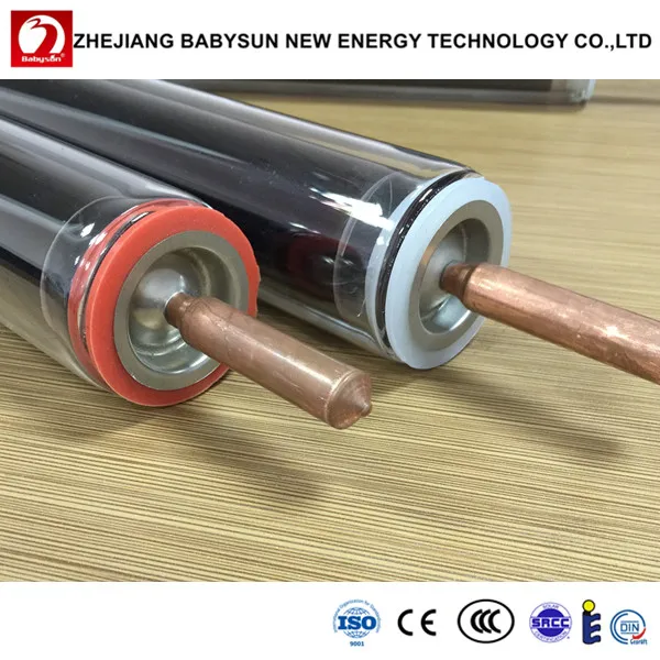 
solar water heater parts solar vacuum tube with heat pipe, heat pipe evacuated tube 