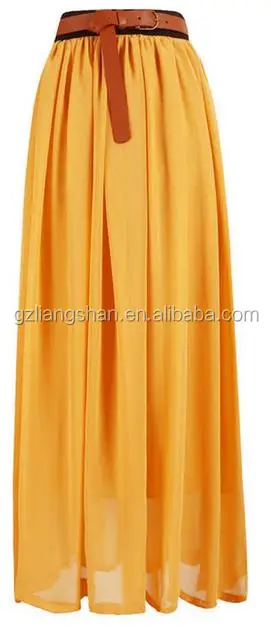 
2016 Hot selling factory wholesale long skirt chiffon maxi skirt long maxi skirt 