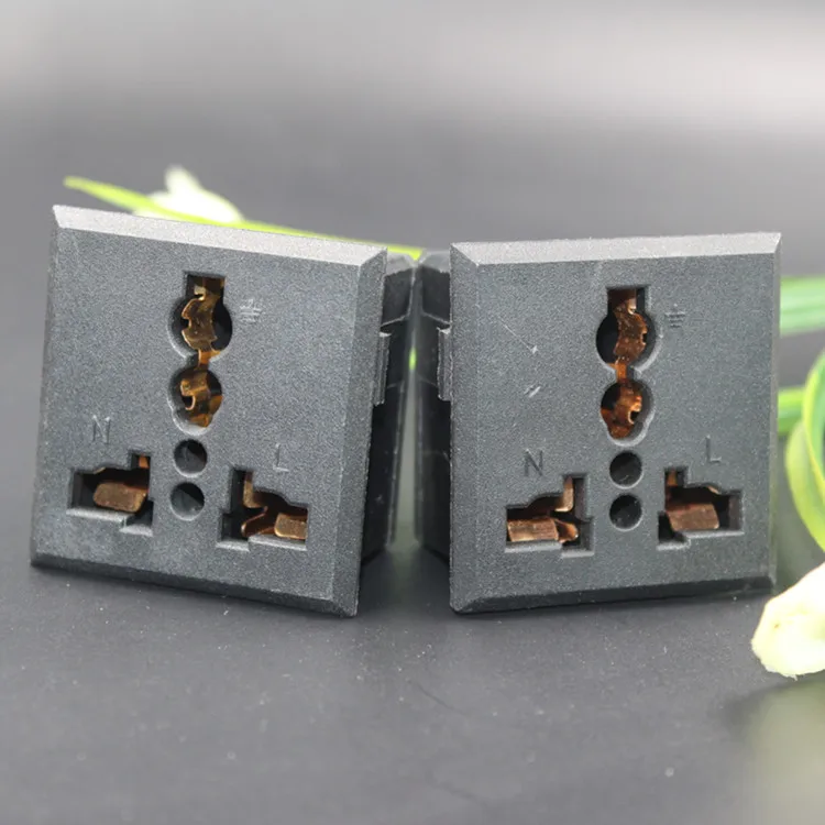 SS-801 Universal Panel Socket Plug Outlet Power Receptacle AC 250V 13A Black