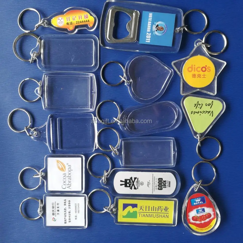High Quality Blank Acrylic Keychain Can Put Inside Printed Photo