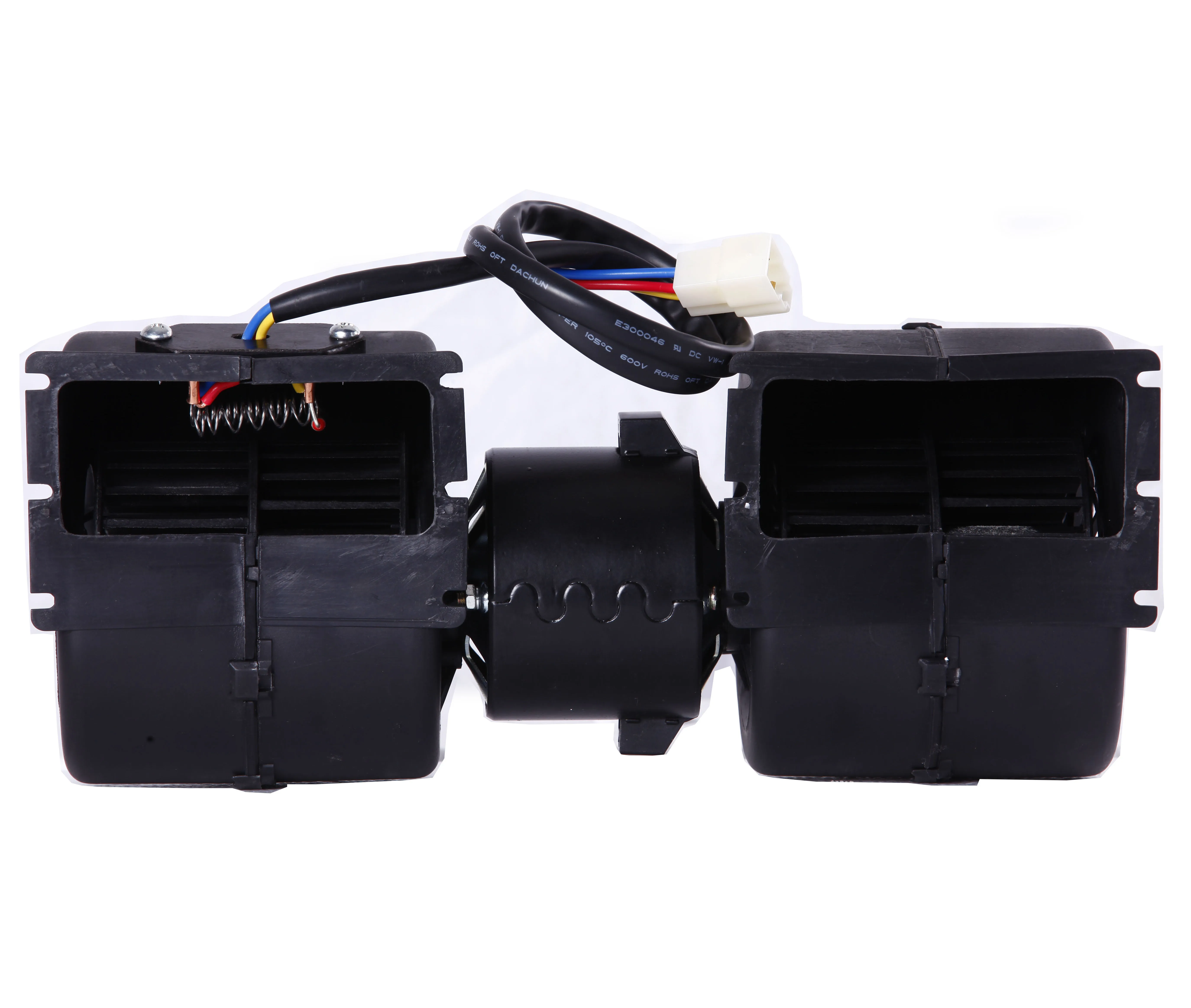 bus air conditioner fan motor KZFF262R radiator fan DC brush motor 12V and 24V with 3/4 speed resistor from China manufacture