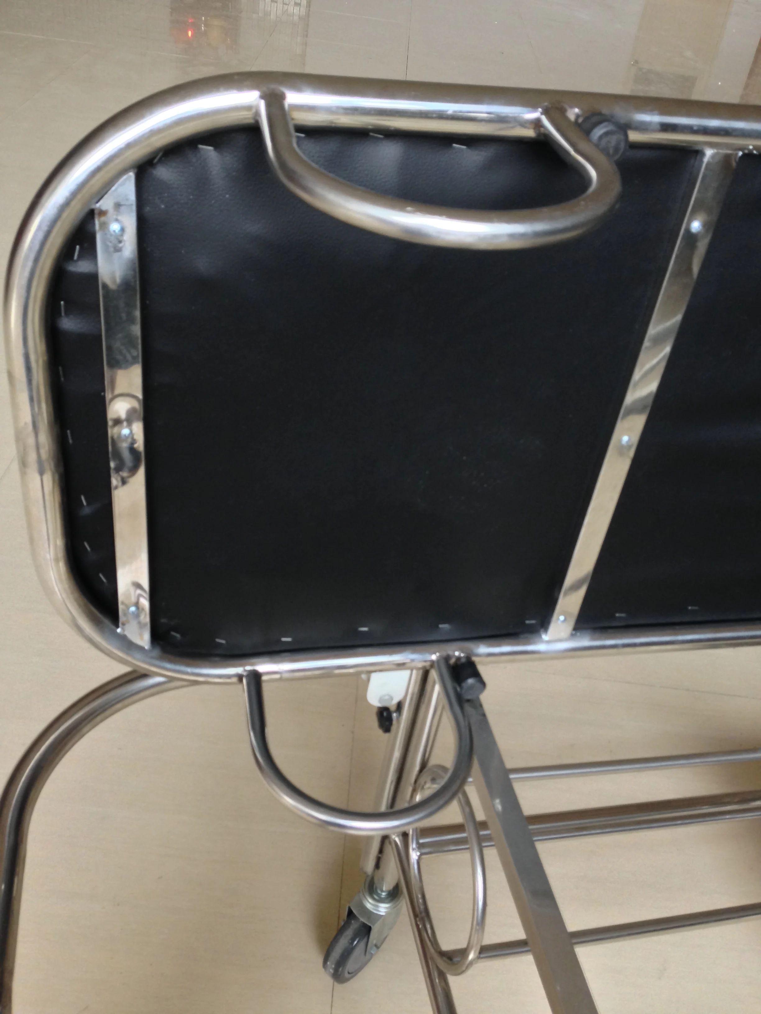 S.S hospital flat aluminum guardrail patient transfer trolley