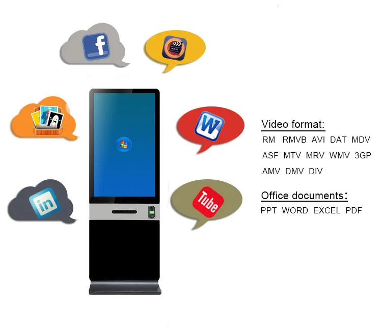 42 inch Windows system floor stand photobooth LCD digital signage