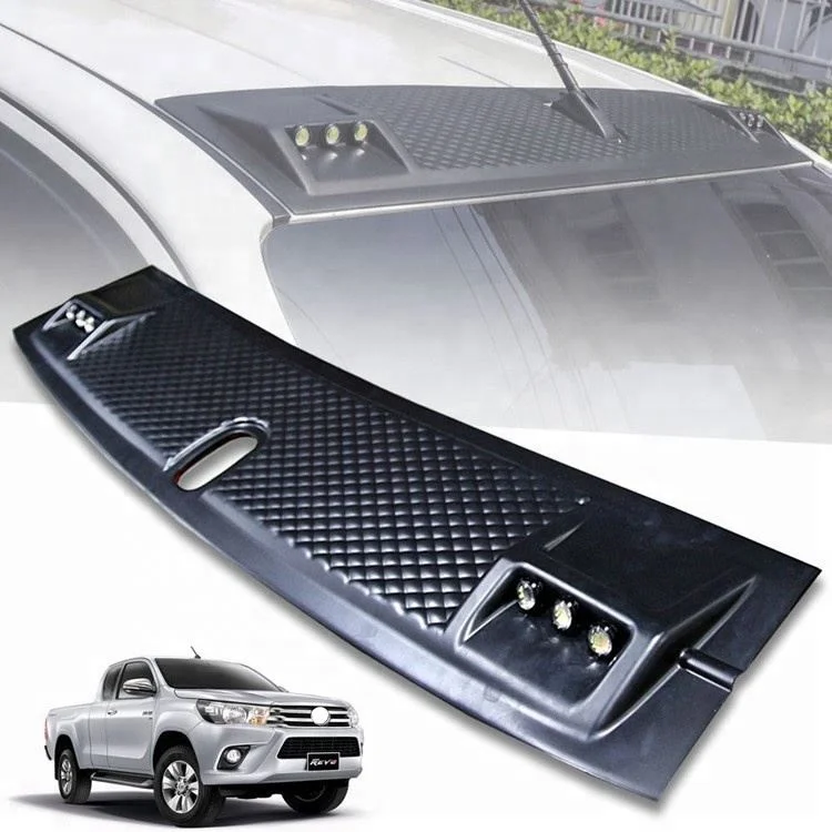 LE-STAR 4X4 Matte Black LED top  Front Roof Spoiler For  Hilux Revo