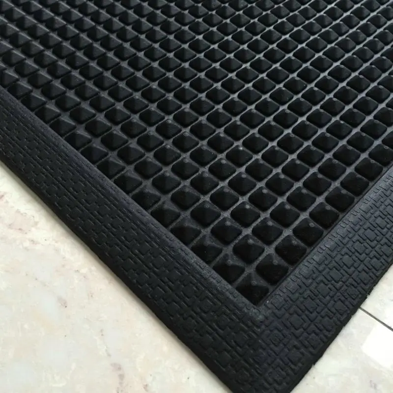 Half Moon Semi Circle Water Proof Doormat Rubber Black