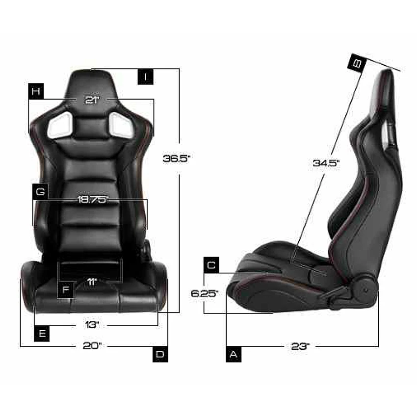 
PVC material black color universal car racing seat 