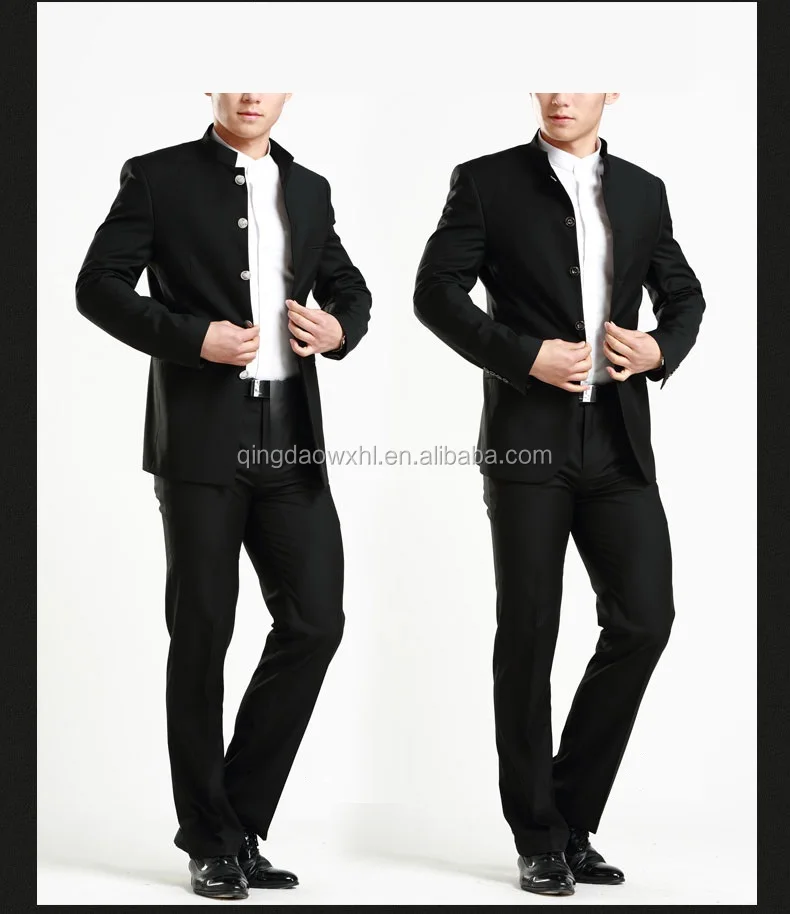 Облегающий костюм с воротником-стойкой, индивидуальный мужской блейзер в китайском стиле