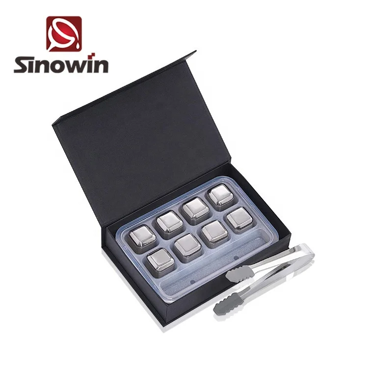Wholesales whiskey rocks stones gift set,stainless steel Ice stones drinks cooler cubes