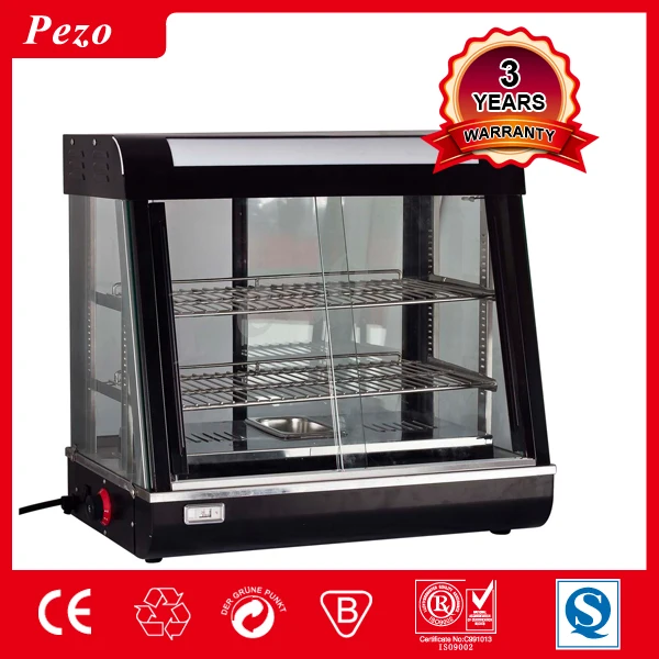 
PEZO Counter top hot food display warmer / snack warmer display / glass food warmer display showcase 