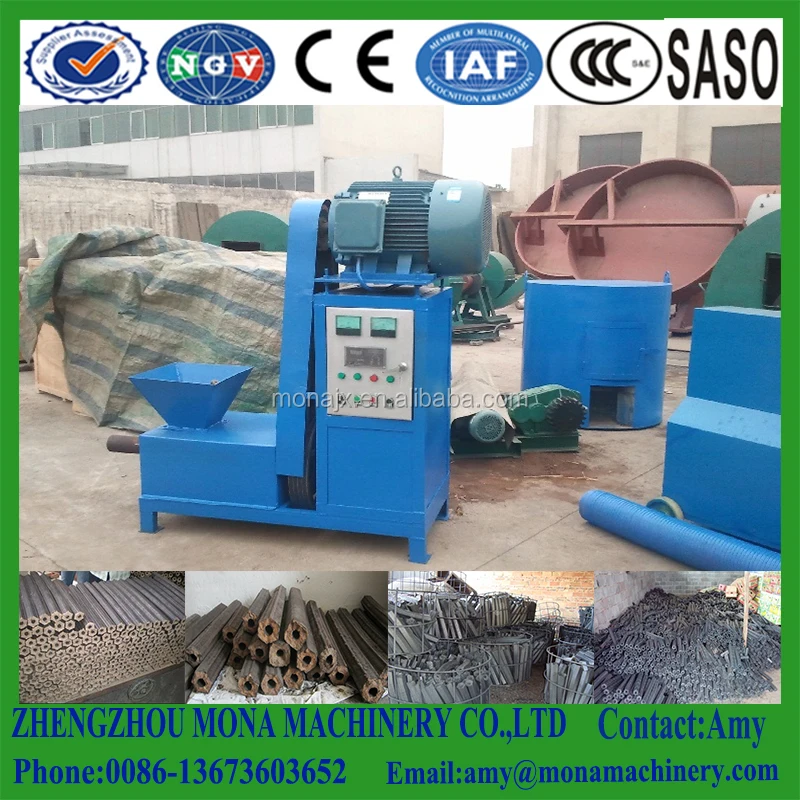 Rice husk sawdust and wood chips briquette press machine charcoal making automatic production line