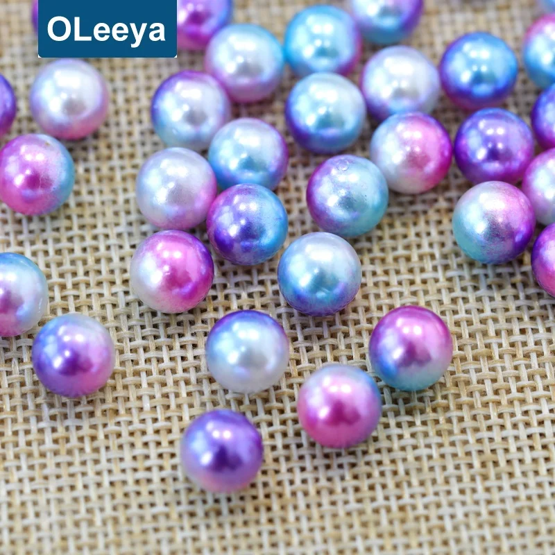 Factory Price Over 45 Colors 6mm Multicolor Imitation Pearl Plastic ABS Round Loose Beads without Holes for Bridal Wedding Dress