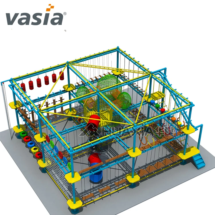 Shopping mall children develop indoor rope course adventure