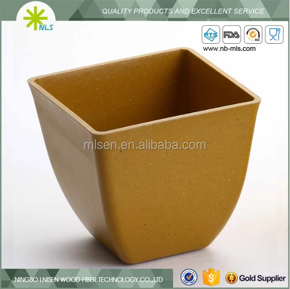
New design biodegradable bamboo fiber flower pot 