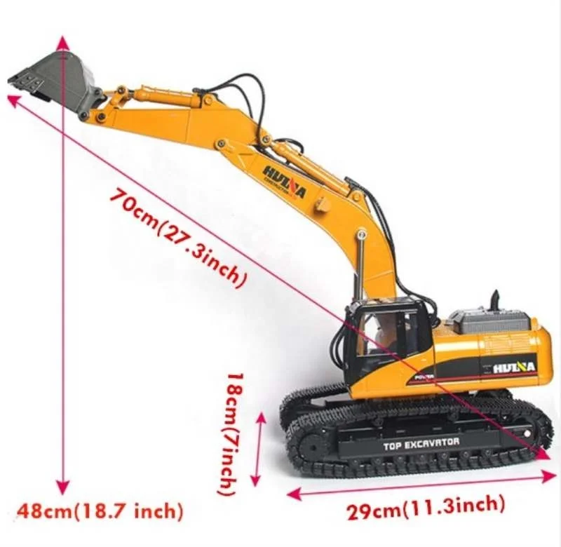 
Hobby Rc Hydraulic Excavator Kids Car Toys for Boys Styling 23 Channel Road Construction Remote Control Truck Autos HUINA 580 
