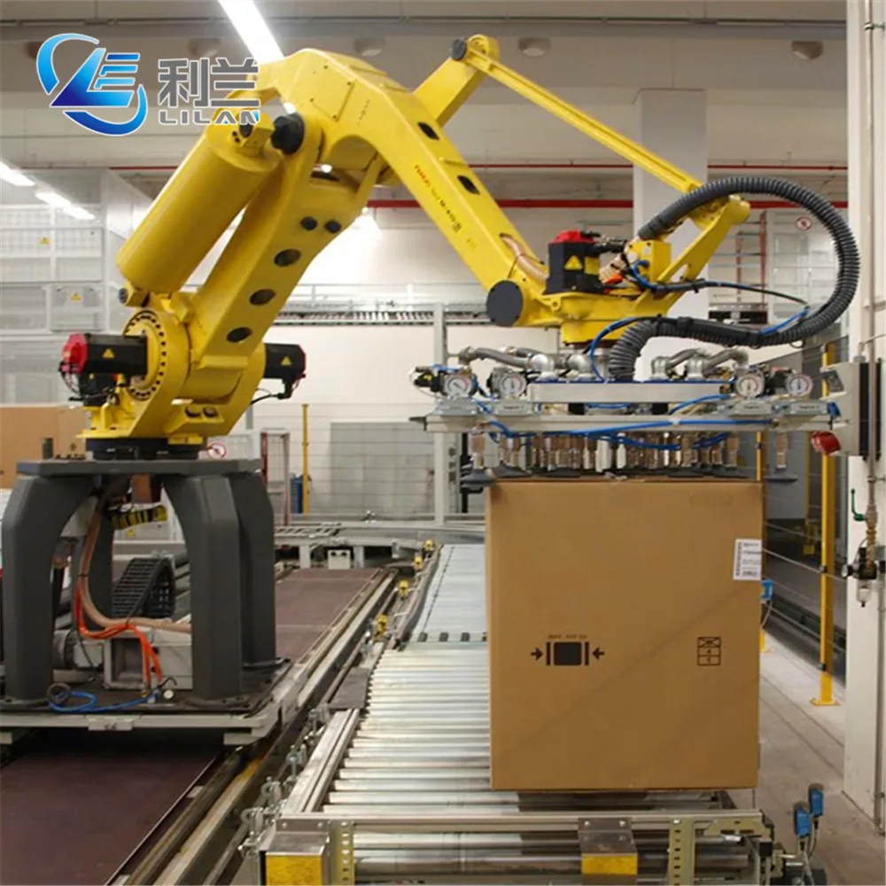 High productivity output industrial palletizer robot for rice bag for fertilizer stacking