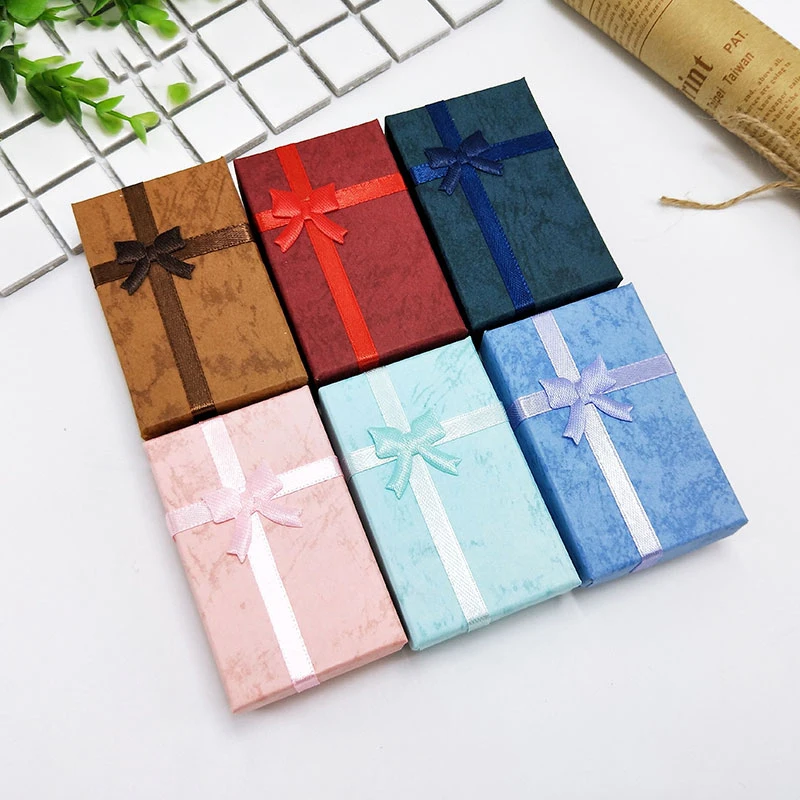 High Quality  Custom Your Own Logo cardboard jewelry paper box Custom Colorful Small handmade earring storage box with sponge