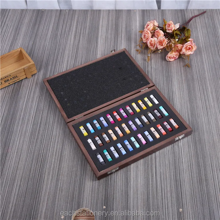 
Top quality crayons set wooden box pack Unique design kwaii mini crayons for children 