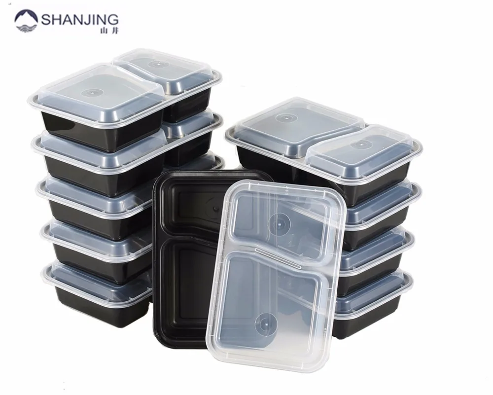 2 Compartment Microwave Reusable Plastic Food Storage Container,Bento Lunch Box Stackable Reusable Microwave Dishwasher Safe