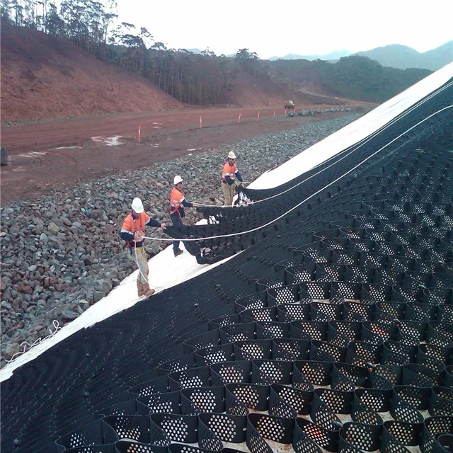 
Geocell - a strong and flexible, three dimensional honeycomb grid, providing soil stabilisation 