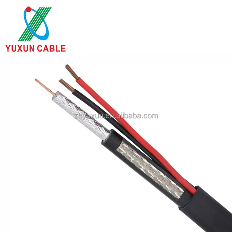 No. RG59/u Siamese cable with 2 power wires