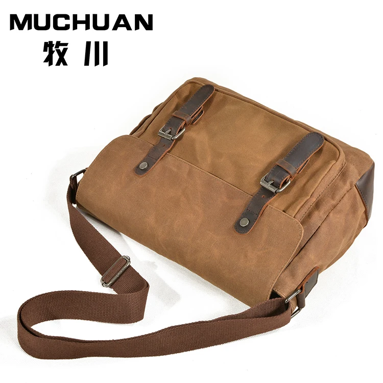 Leisure leather crossbody bags multifunction canvas photography camera bag