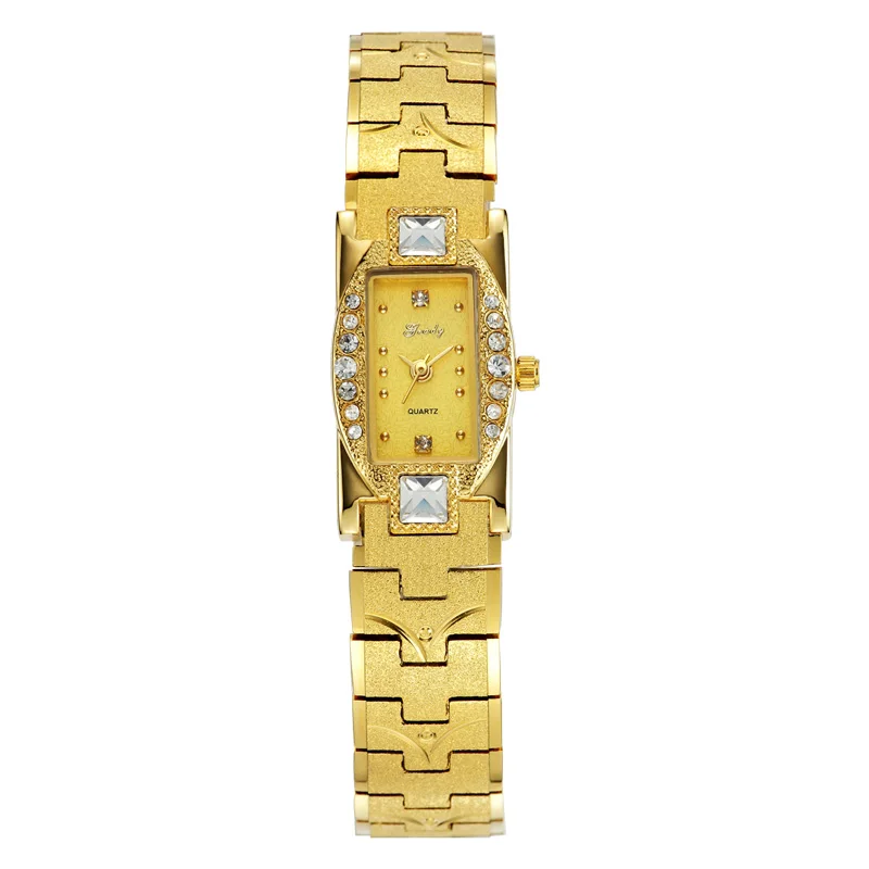 Shenzhen golden bracelet watch with rectangular case original imported movt brass metal watches