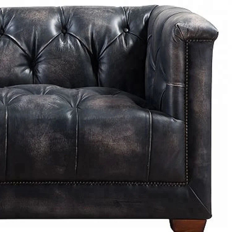 loft industrial furniture sectional leather sofa sets design Aluminium patchwork back luxury classic leather office sofa