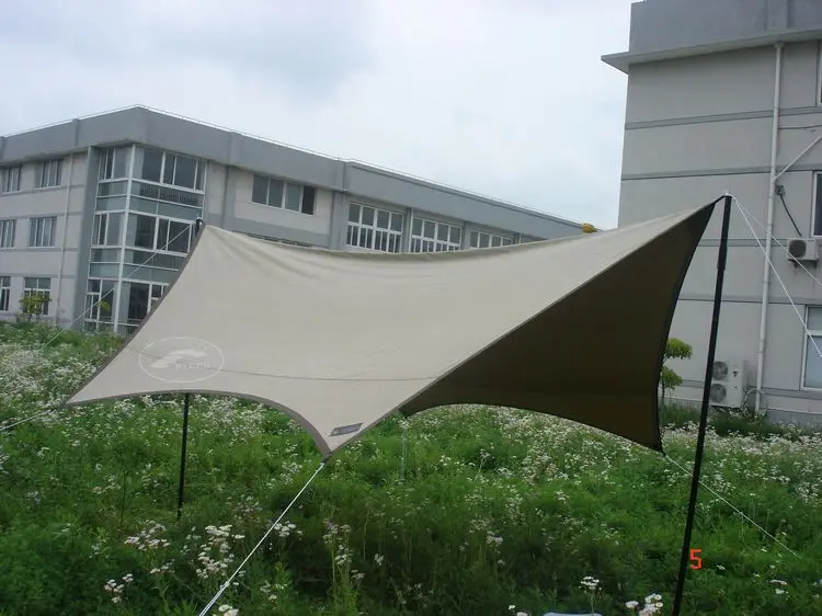 Fashion Tarp Camping Awning Big Canvas Tent Sun Shelter Stylish Rain Sheet Webbing Strap Padded with Metal Eyelet