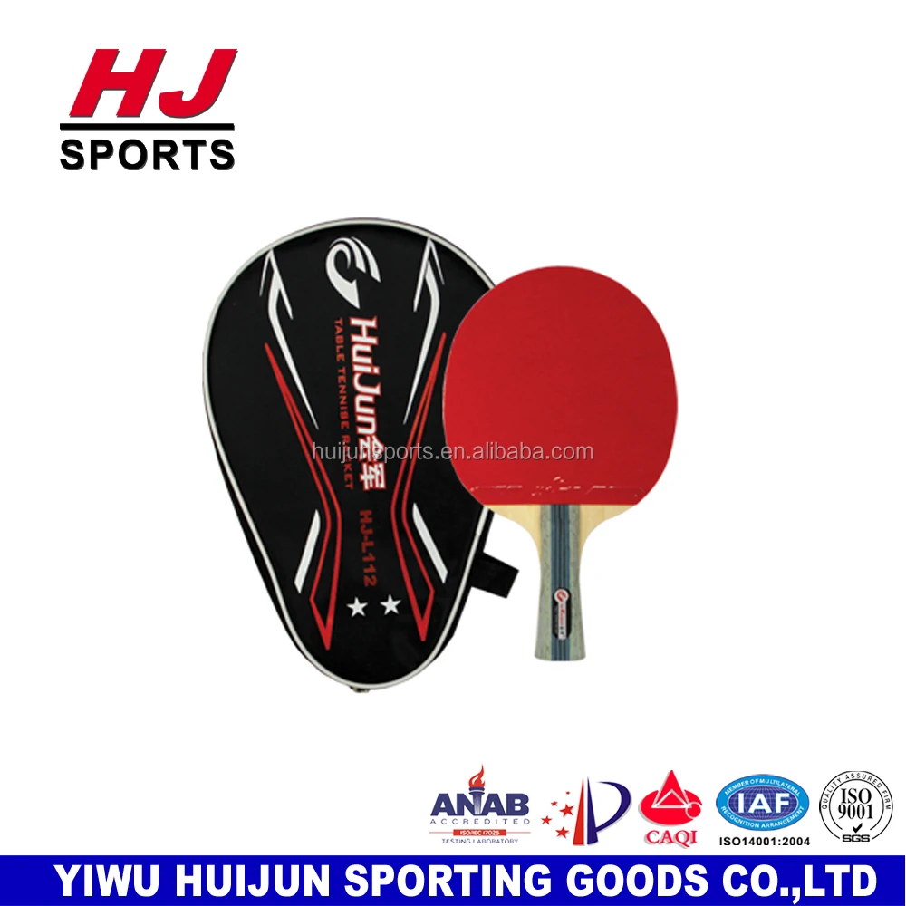 HJ-L112 HUIJUN 2 Stars Professional Wooden Rubber ping pong paddle Table Tennis Racket