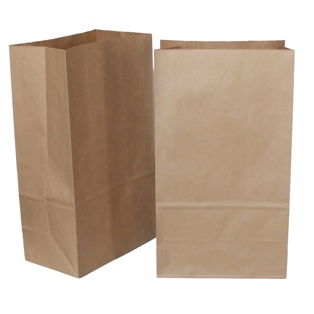 Custom Printed Your Own Logo Cheap Small White Brown Kraft Gift Craft Shopping Paper Bag Without Handles