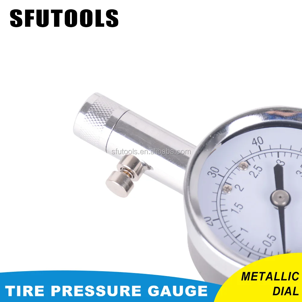 High Accuracy Metallic Dial Tire Pressure Gauge 60PSI for car