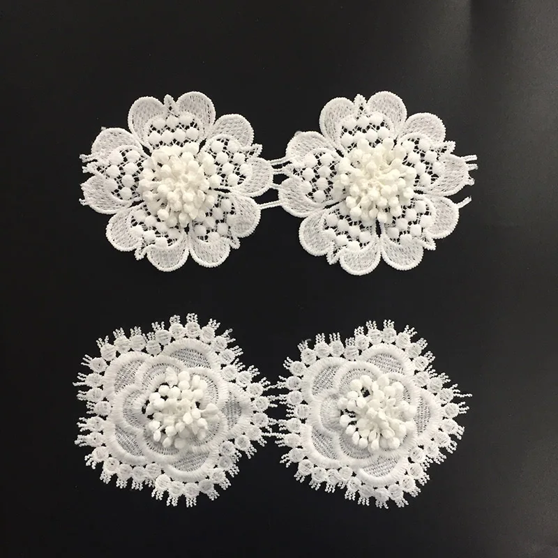 Hot Sale Wholesale  Milk Silk/Polyester 3D  flower Lace