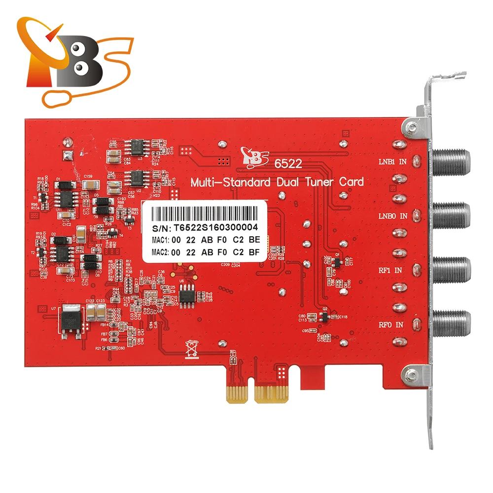 
TBS6522 HD Combo DVB-S2 DVB-T2 DVB-C ISDB-T satellite receiver Multistand twin tuner PCIe Card 