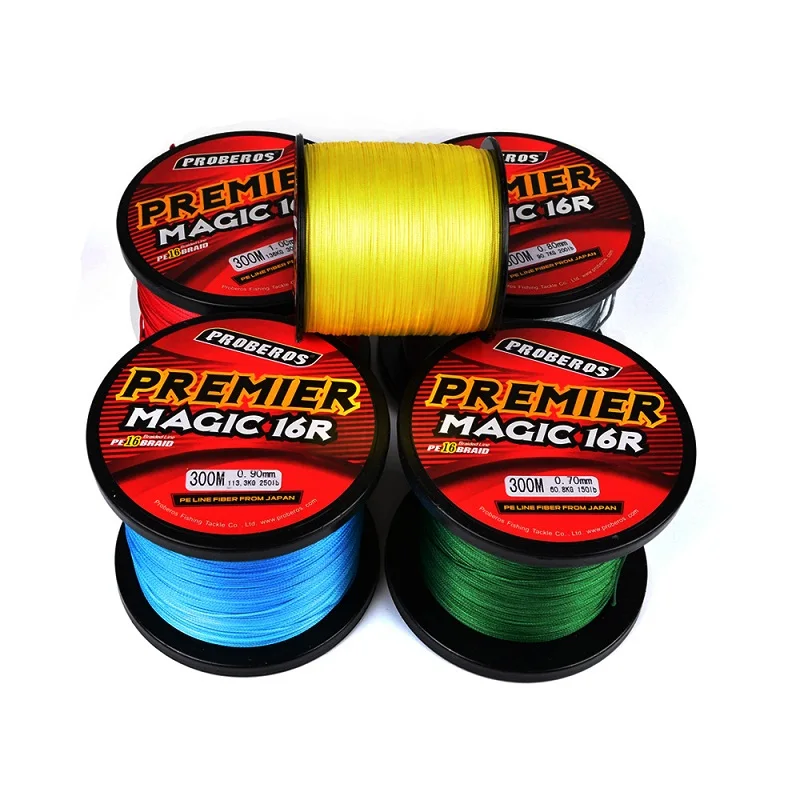 16-Weaves fishing thread 300M Fishing Line Green/Gray/Blue/Red/Yellow Color 16 Stand braided line 40LB-300LB PE Fishing Lines