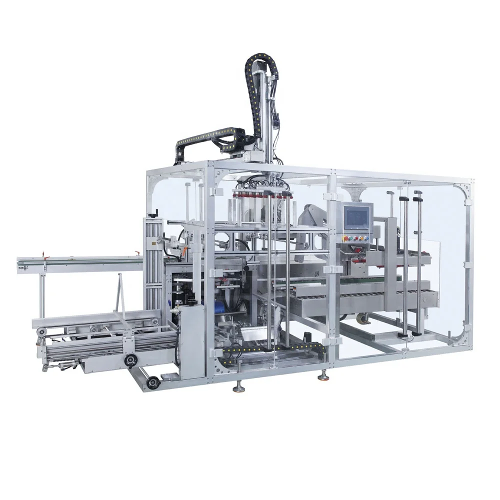 Китай поставщик Автоматическая гофрированная картонная распаковки/загрузки/уплотнения коробки делая машину цена